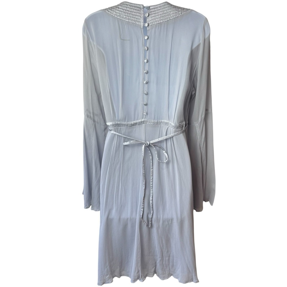 Anthropologie Ghost Bell Sleeve Grey Peasant Dress Fairy Renaissance‎ Ethereal S - Picture 5 of 12